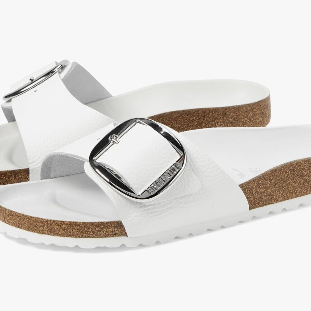 BIRKENSTOCK Madrid Big Buckle Narrow Fit Leather White US Men 6 Women 8 EU 39